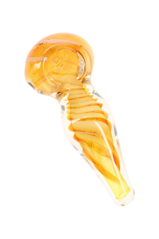Color-Changing Spiral Stripe Spoon Pipe “Sun Swirl” – 3″ – Assorted Colors - Discreet Smoker