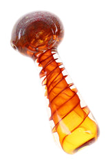 Gold Fumed Spiral Frit Glass Hand Pipe “Amber Helix” – 4½″ – Assorted Colors