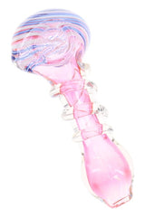 Gold Fumed Striped Coil Glass Spoon Pipe “Spring Fling” – 5″ – Assorted Colors