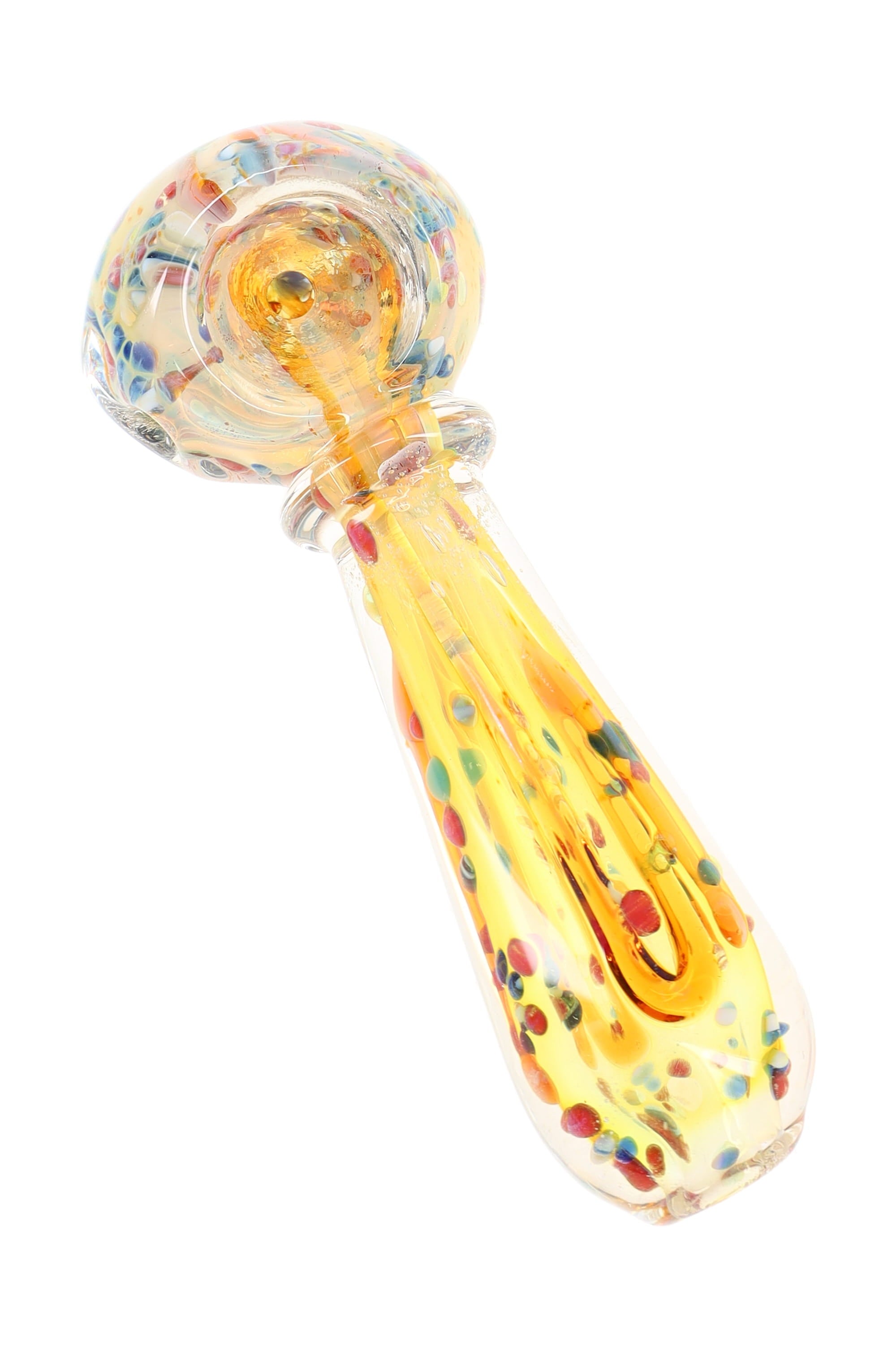 Color-Changing Fumed Multicolor Squiggle Spoon Pipe “Confetti Current”