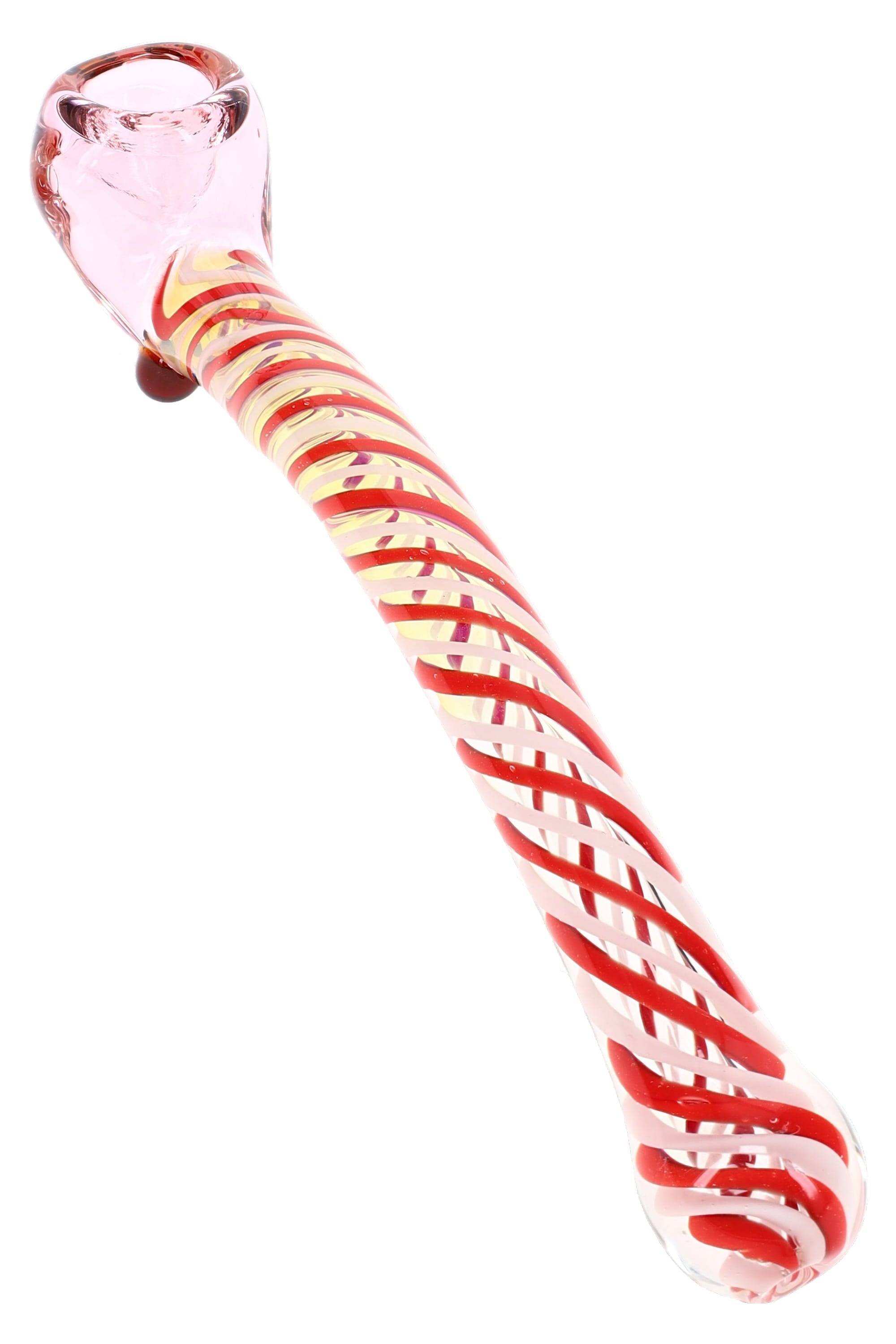 Swirl Striped Glass Sherlock Pipe “Neon Ripple” – 7.5″ – Assorted - Discreet Smoker