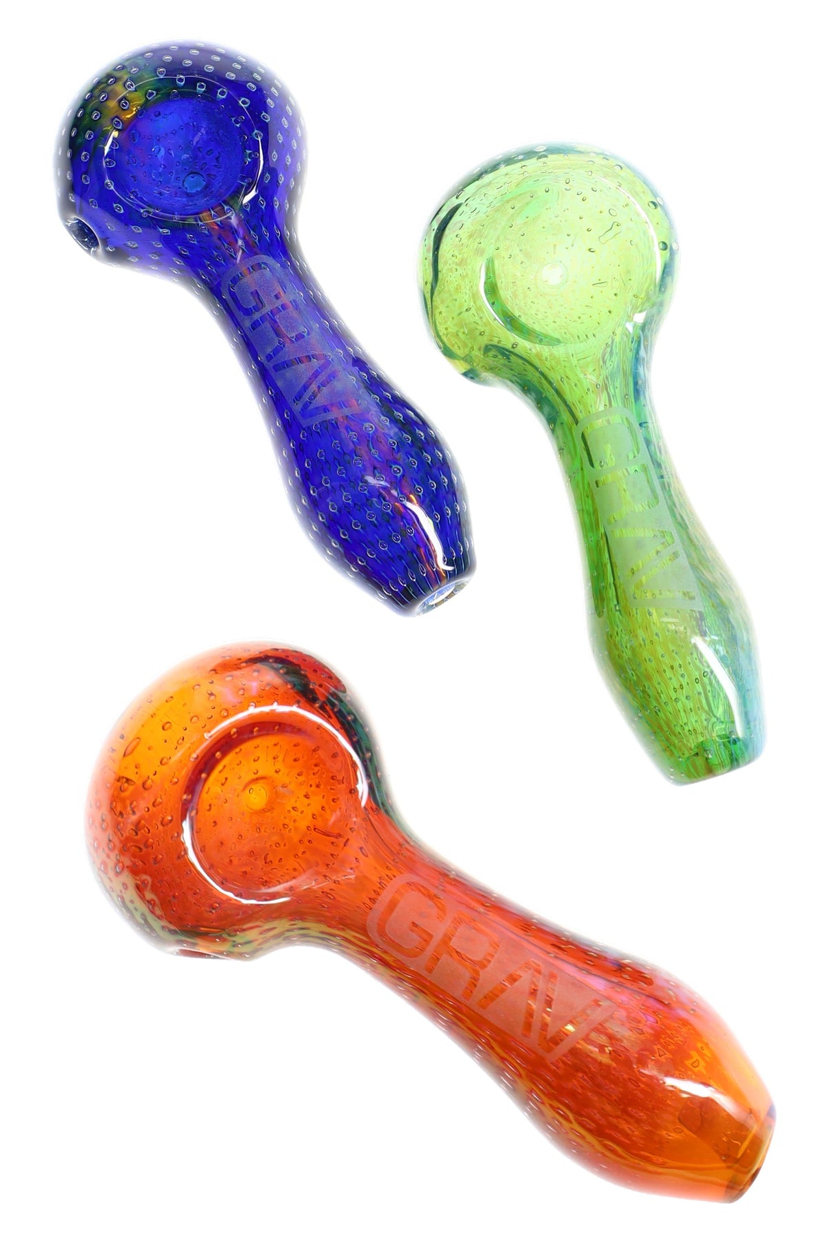 GRAV 4″ Bubble Trap Glass Spoon Pipe – Assorted Colors - Discreet Smoker
