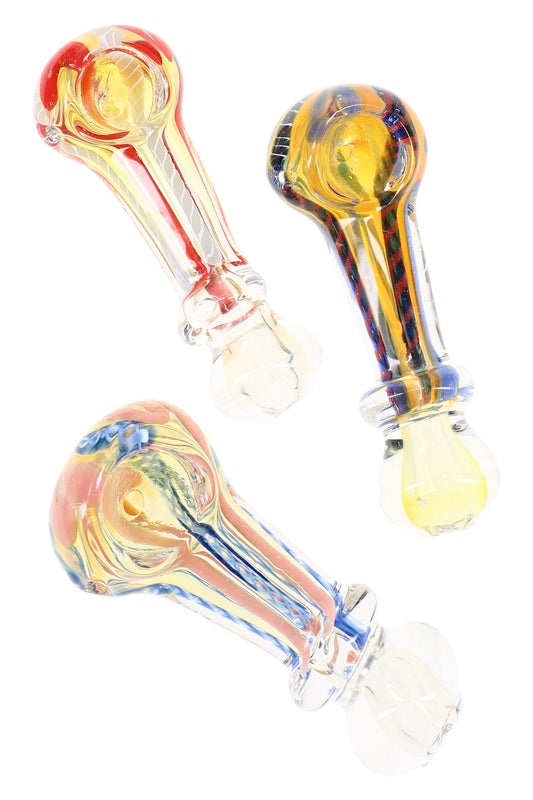 Multicolor Striped Color-Changing Ring Glass Pipe “Mood Loop” – 3″ – Assorted Colors - Discreet Smoker