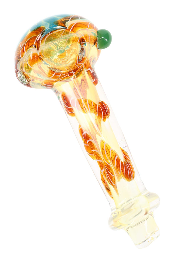 Swirl Striped Color-Changing Glass Hand Pipe “Twist & Tint” – 4″ – Assorted Colors - Discreet Smoker