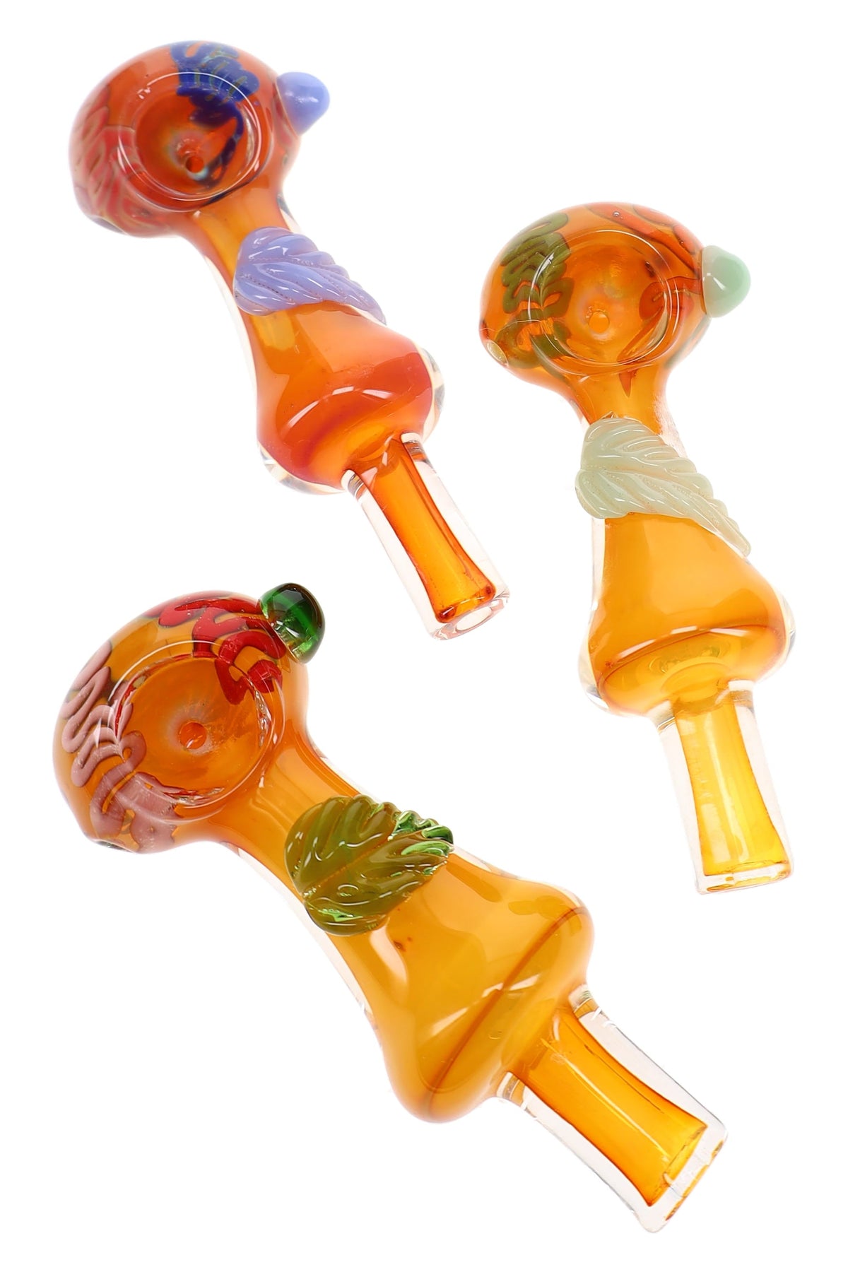 Gold Fumed Leaf Spoon Pipe “Leaf Luster” – 5″ – Assorted Colors - Discreet Smoker