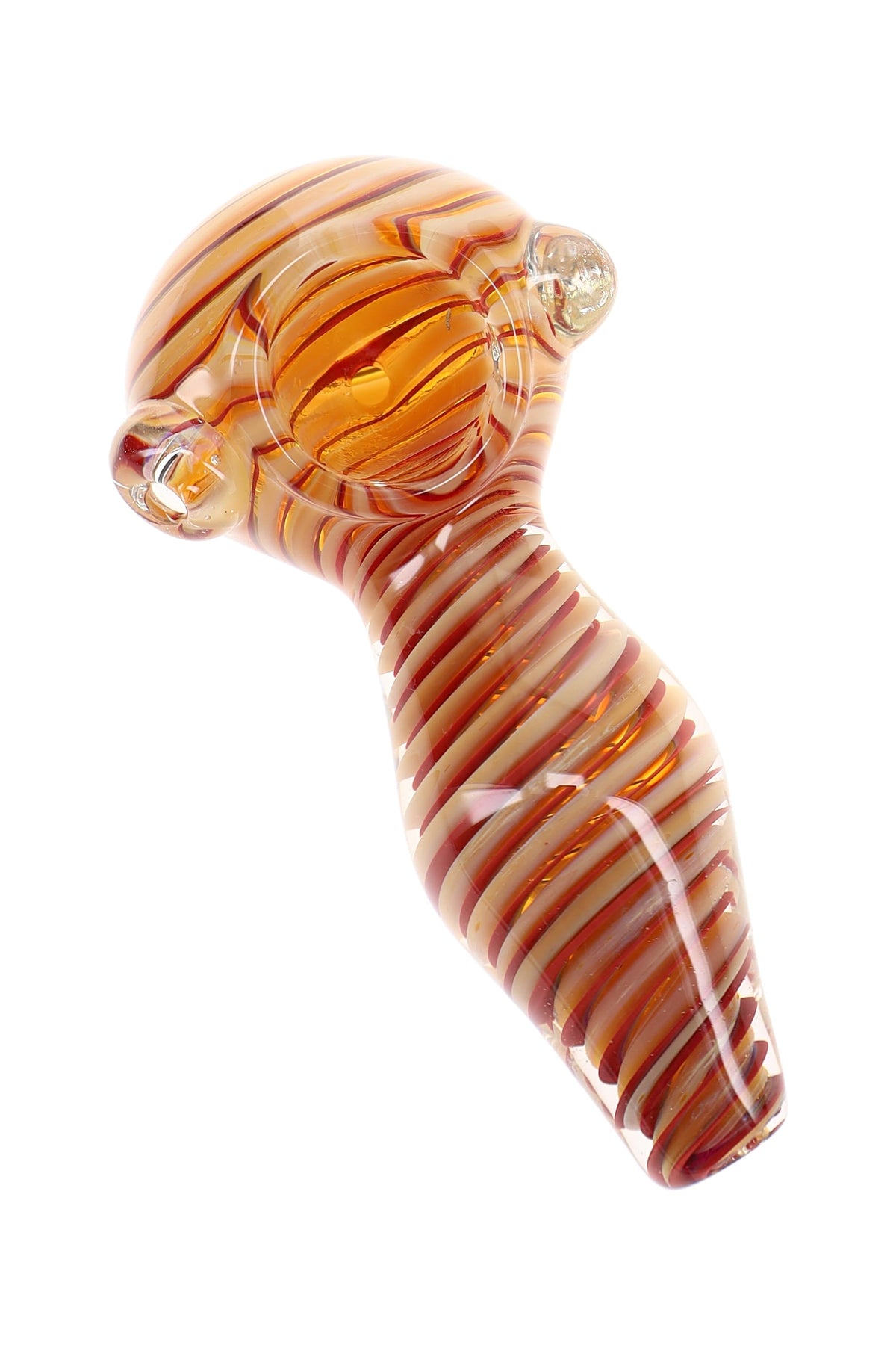 Silver Fumed Spiral Spoon Pipe “Ribbon Loop” – 4½″ – Assorted Colors - Discreet Smoker