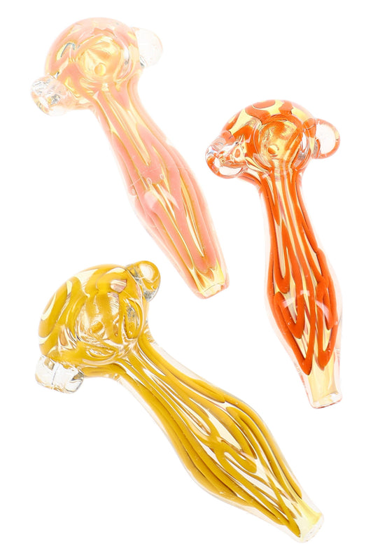 Color-Changing Squiggle Spoon Pipe “Squiggle Spark” – 4″ – Assorted Colors - Discreet Smoker