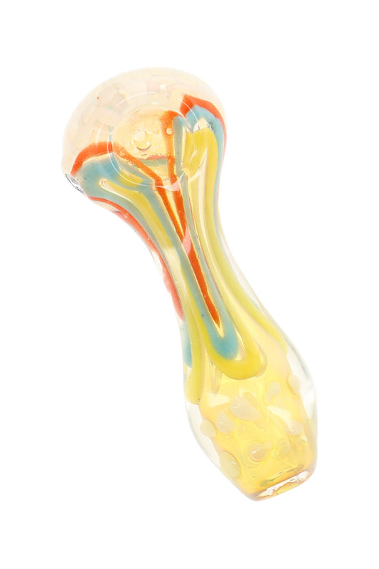 Color-Changing Squiggle Dot Spoon Pipe “Dot Dash” – 4″ – Assorted Colors - Discreet Smoker