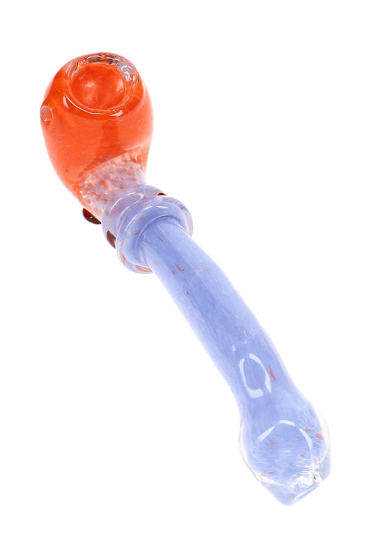 Two-Tone Frit Glass Sherlock Pipe “Color Loop” – 6½″ – Assorted Colors - Discreet Smoker