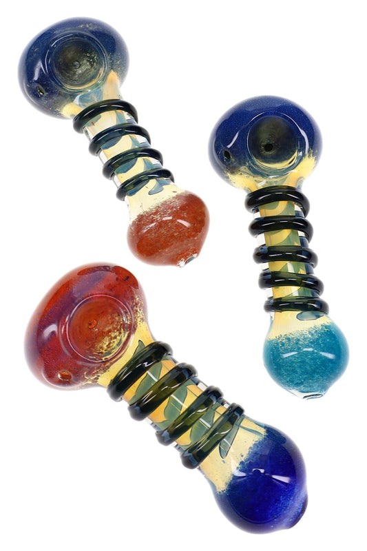 Color-Changing Frit Coil Glass Spoon Pipe “Coil Glow” – 5″ – Assorted Colors - Discreet Smoker