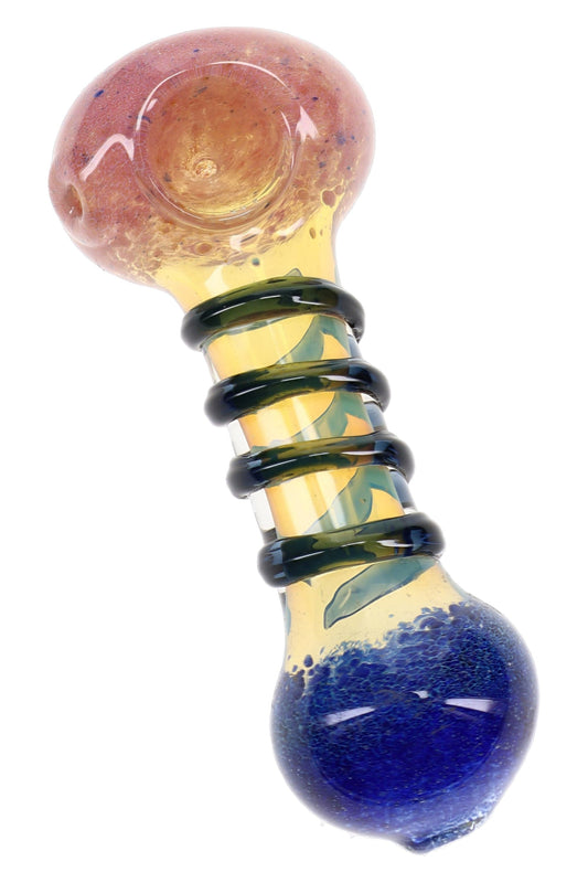 Color-Changing Frit Coil Glass Spoon Pipe “Coil Glow” – 5″ – Assorted Colors - Discreet Smoker