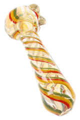 Rasta Swirl Glass Spoon Pipe “Stripe Hype” – 5″ – Assorted Colors