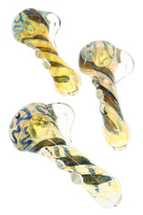 Dichro Spiral Color-Changing Glass Spoon Pipe “Lightning Loop” – 5″