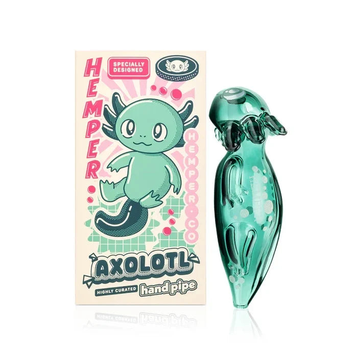 Hemper Axolotl Glass Hand Pipe - Discreet Smoker