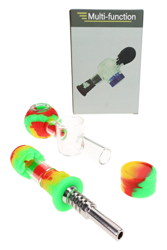 Silicone Glass Dab Straw & Hand Pipe Kit – Assorted - Discreet Smoker