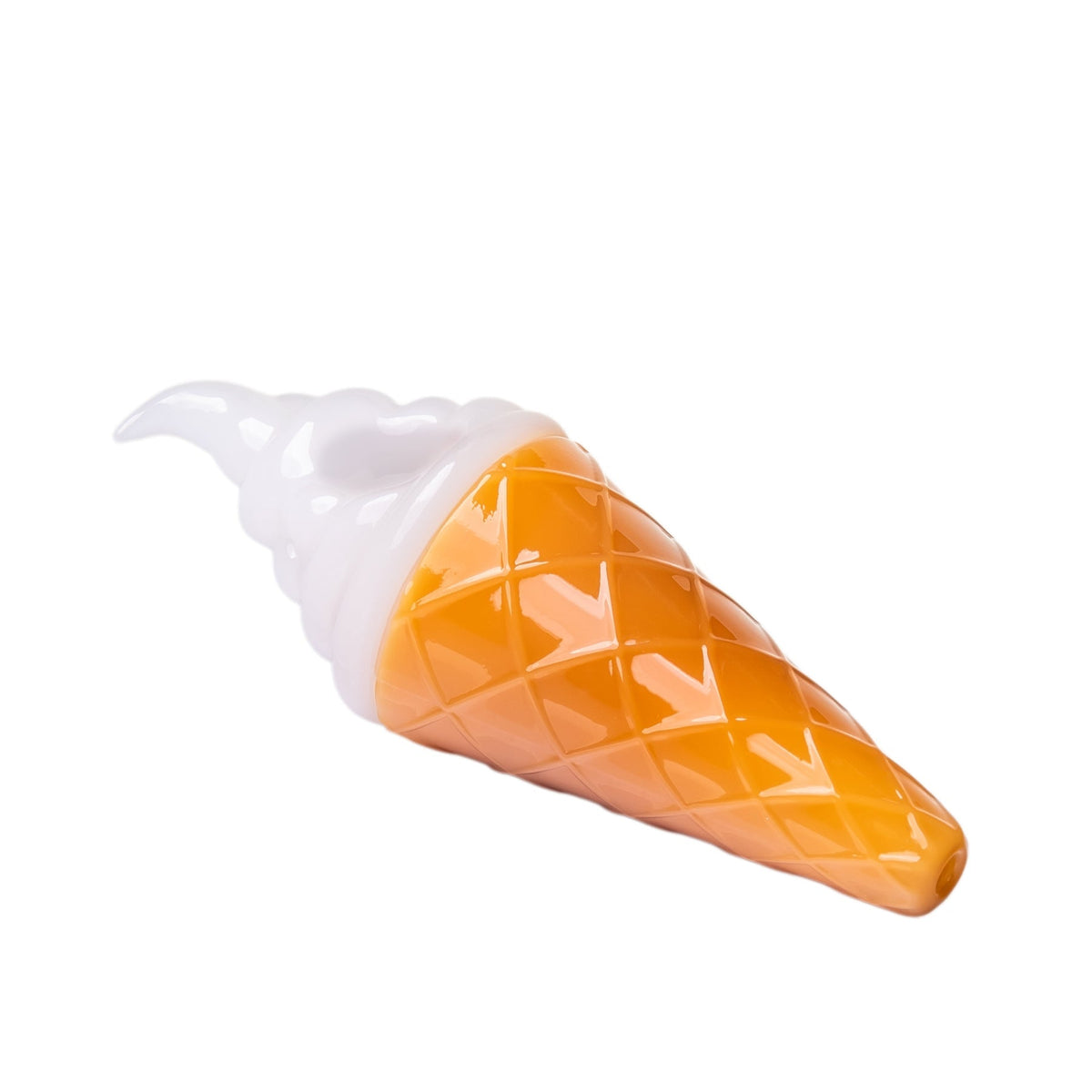 Borosilicate Glass Ice Cream Hand Pipe “Cone Zone” – 4½″