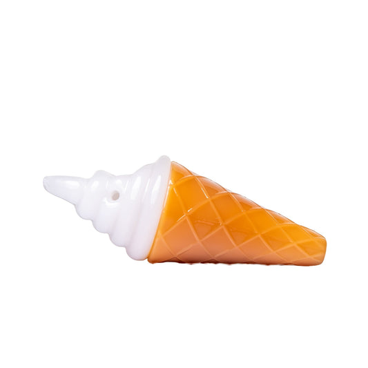 Borosilicate Glass Ice Cream Hand Pipe “Cone Zone” – 4½″ - Discreet Smoker