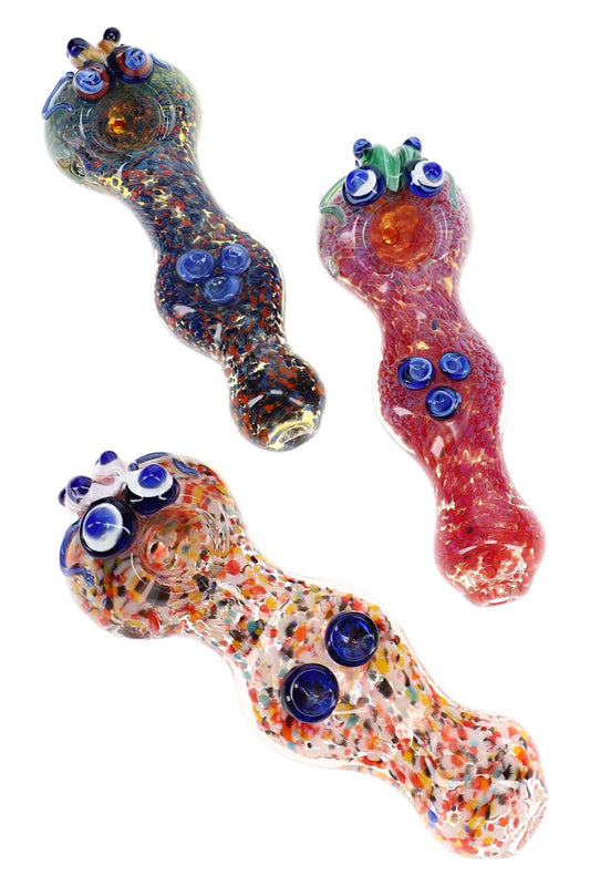 Color-Changing Frit Critter Glass Spoon Pipe “Bug Eyes” – 5″ – Assorted Colors - Discreet Smoker