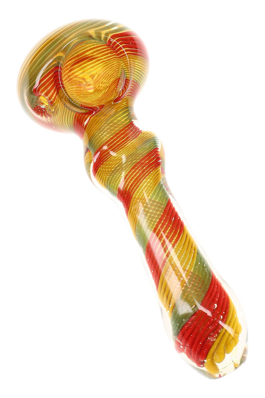 Color-Changing Rasta Twist Glass Spoon Pipe “Twistafari” – 5″ – Assorted Colors - Discreet Smoker