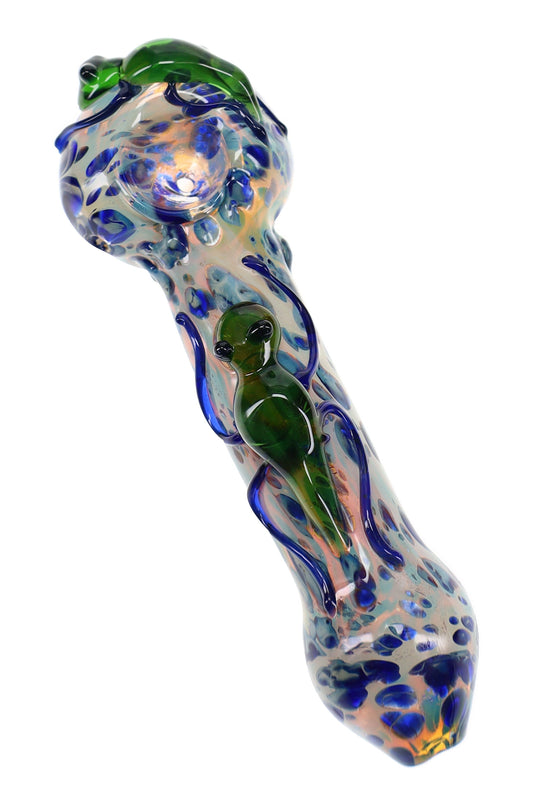 Silver-Fumed Critter Glass Spoon Pipe “Bug Buddy” – 5″ – Assorted Colors - Discreet Smoker