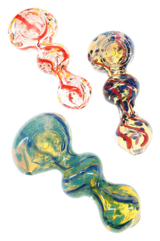 Color-Changing Frit Spoon Hand Pipe “Prism Pop” – 4″ – Assorted Colors - Discreet Smoker