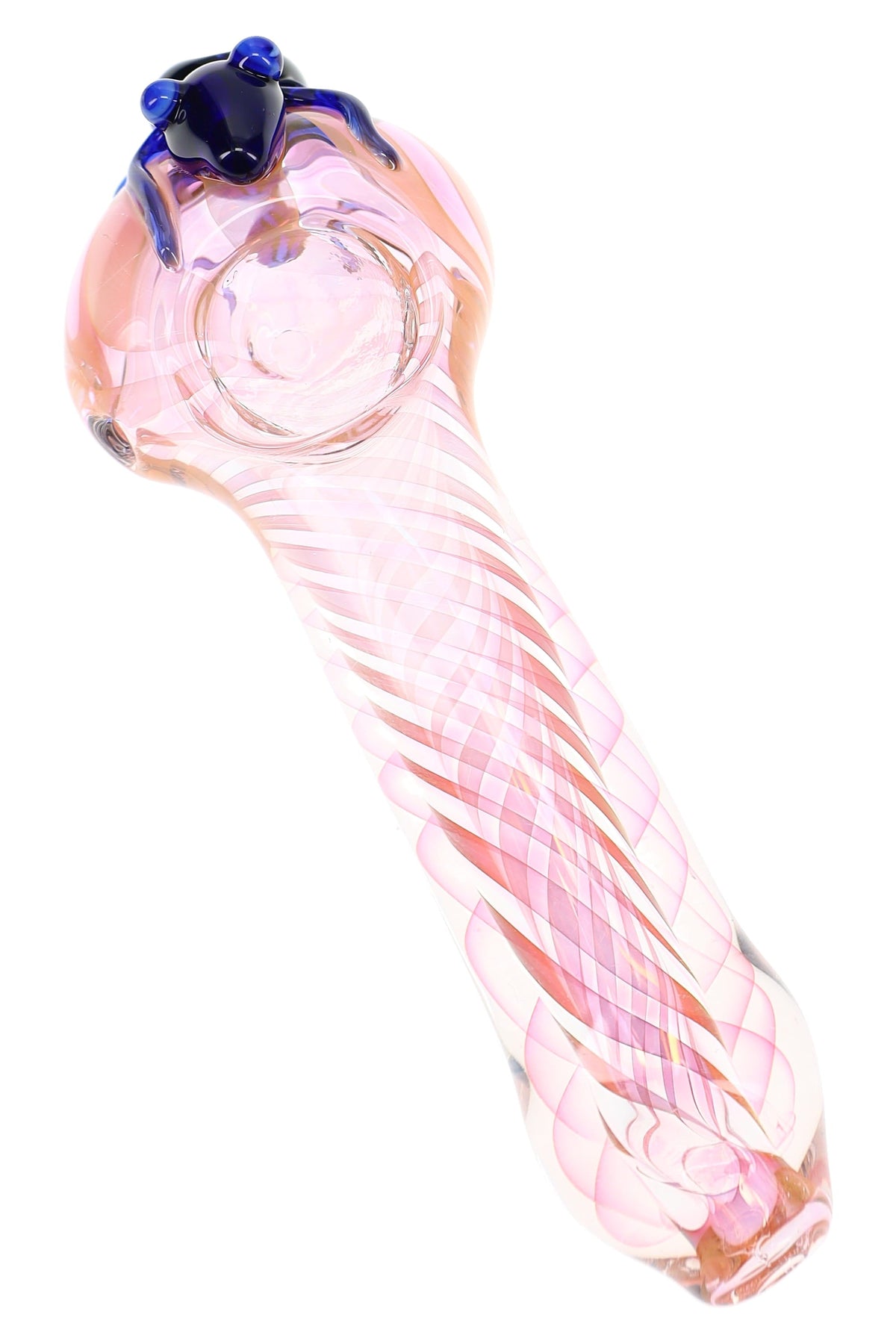 Color Changing Fumed Spiral Glass Spoon Pipe “Critter Twist” – 5″ – Assorted