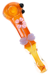 Color-Changing Gold Fumed Flower Glass Spoon Pipe “Petal Glow” – 5½″ – Assorted