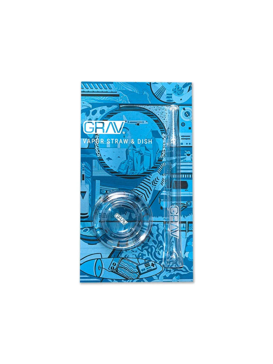 GRAV Quartz Dab Straw & Borosilicate Dish Set - Discreet Smoker