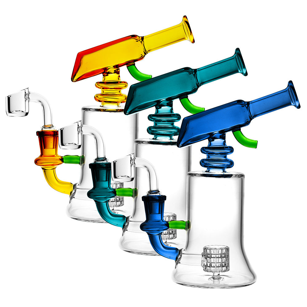 Squirt Gun Oil Rig - 7.5" / 14mm F / Colors Vary - Discreet Smoker