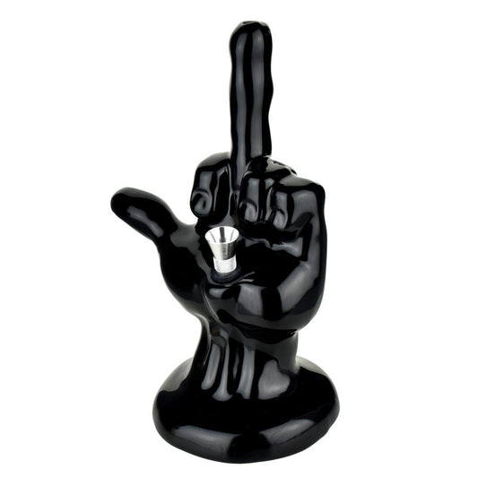 One-Fingered Salute Ceramic Bong - Discreet Smoker