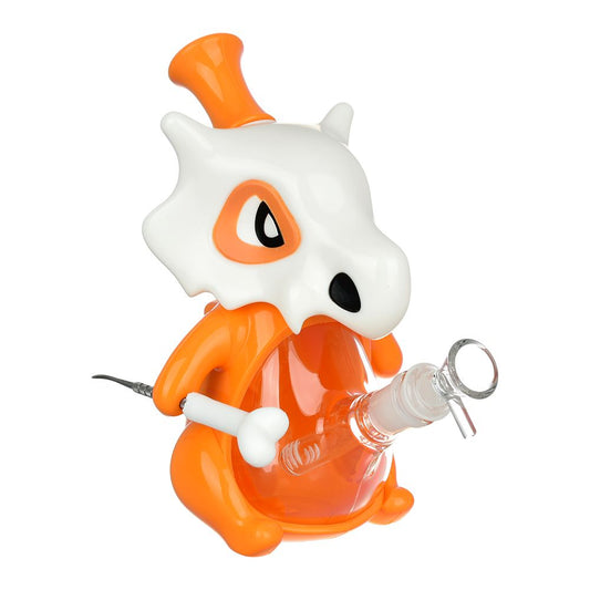 Skull Beast Silicone and Glass Water Pipe + Dab Tool - 8.75" / 14mm F / Colors Vary - Discreet Smoker