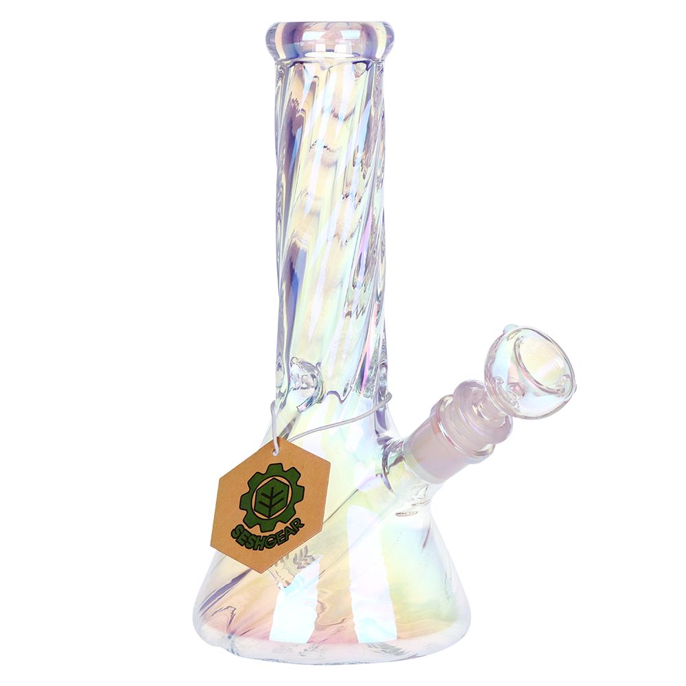 SeshGear Positive Twist Beaker Glass Water Pipe - 8.5" / 14mm F - Discreet Smoker