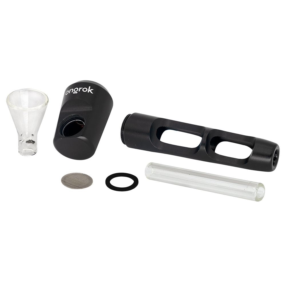 ONGROK Aluminum & Glass Spoon Pipe | 4.25" - Discreet Smoker