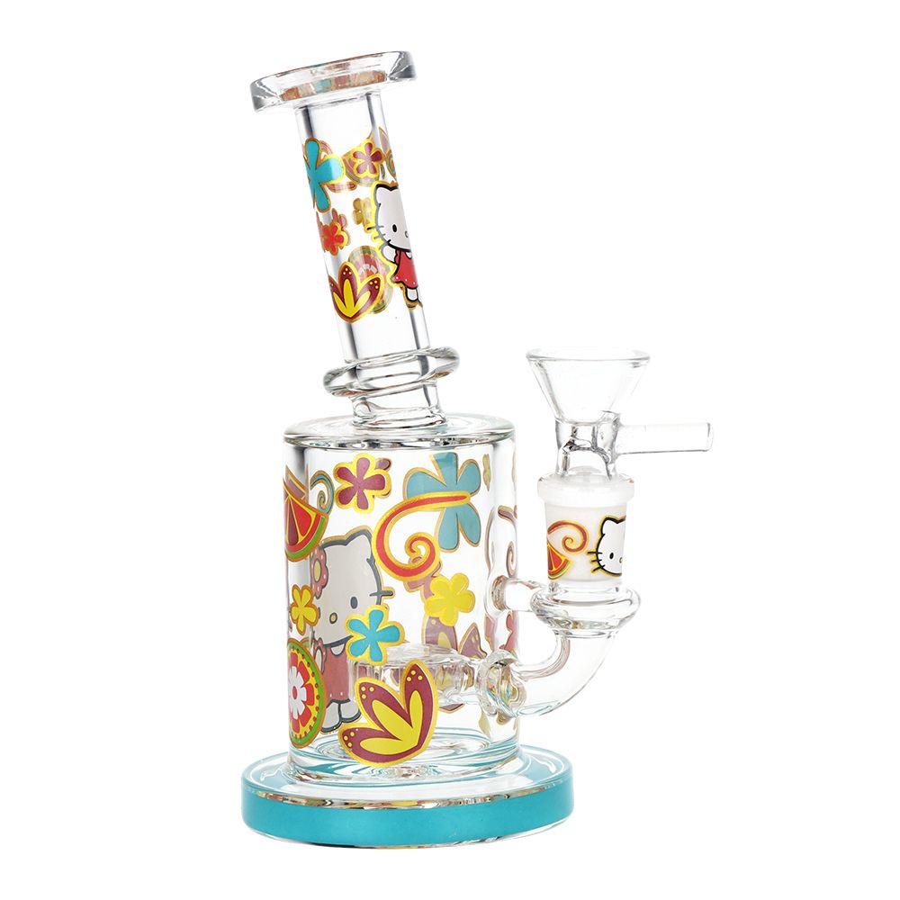 Salutations Kitty Glass Water Pipe | 6.25" | 14mm F - Discreet Smoker