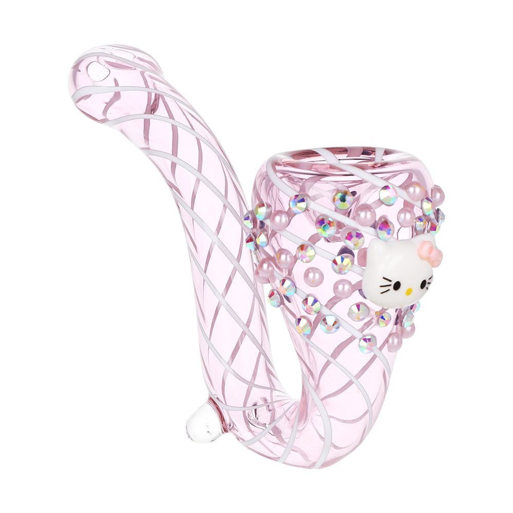 Greetings Kitty Sherlock Glass Pipe - 5.25" - Discreet Smoker