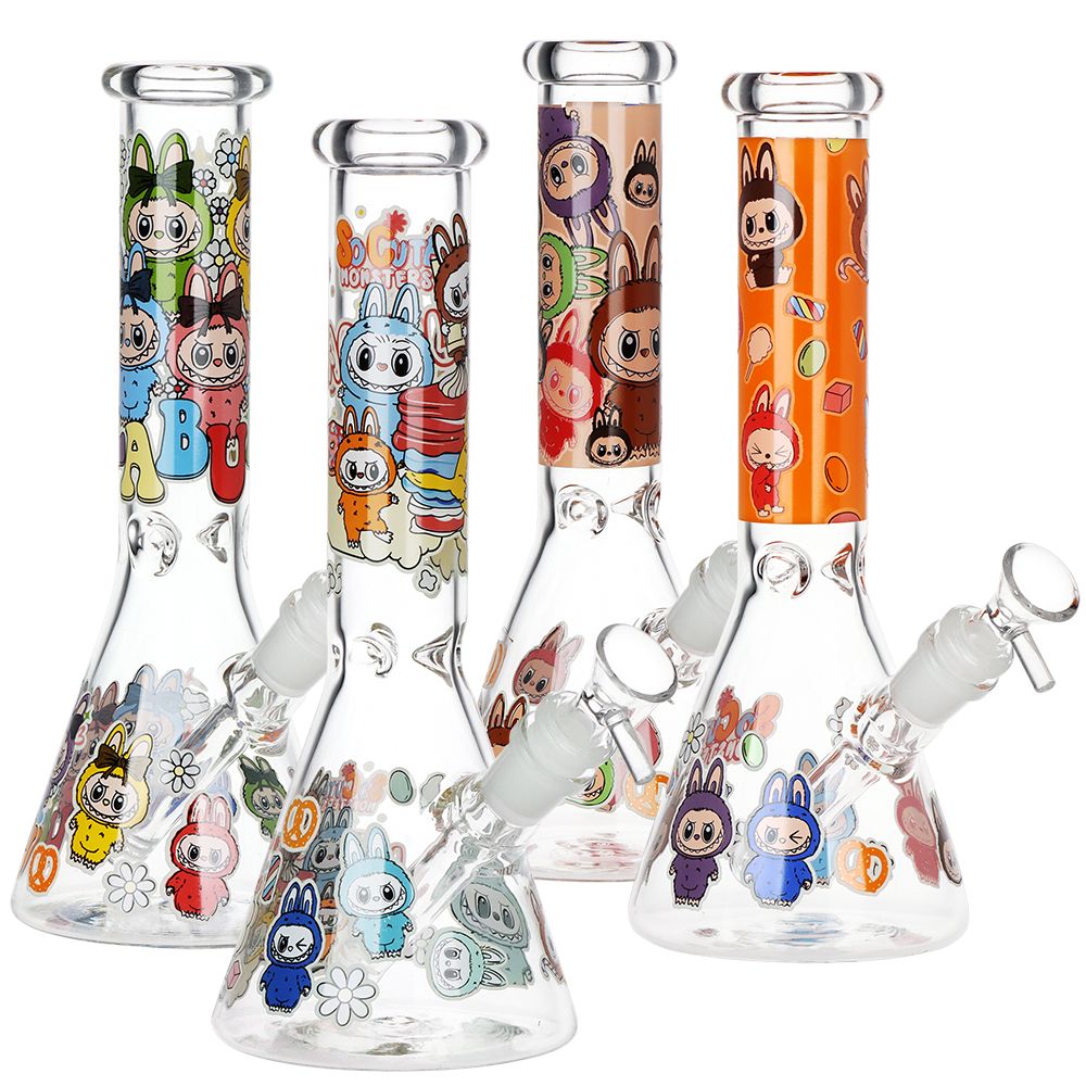 Funny Animal Beaker Glass Water Pipe | 9.75" | 14mm F | Designs Vary - Discreet Smoker