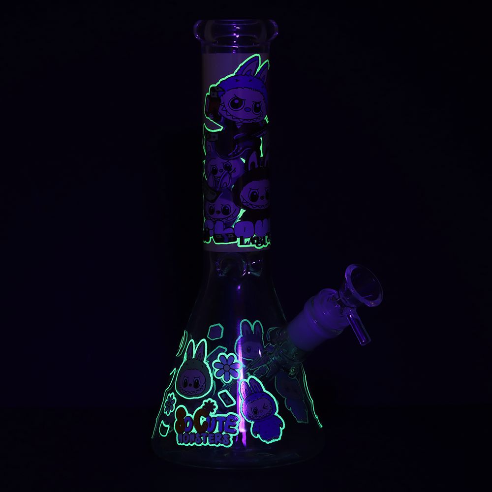 Funny Animal Beaker Glass Water Pipe | 9.75" | 14mm F | Designs Vary - Discreet Smoker