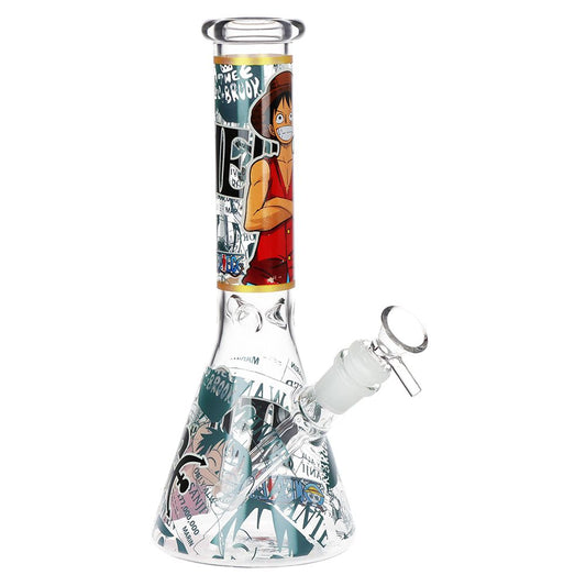 One Treasure Beaker Glass Water Pipe | 10.25" | 14mm F - Discreet Smoker