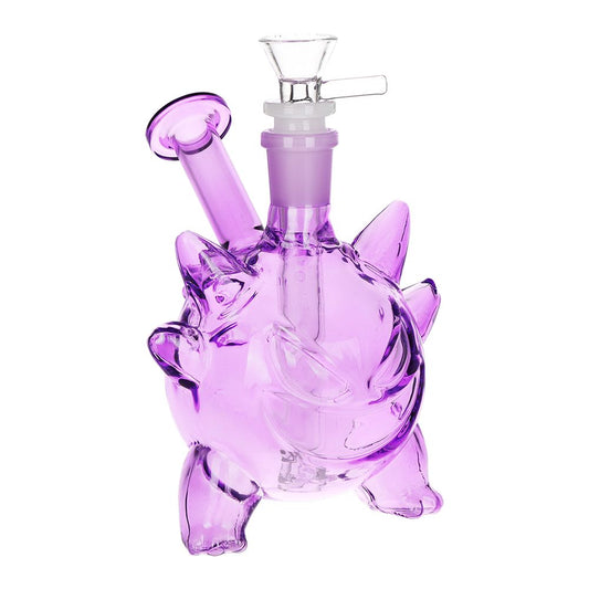 Purple Pocket Monster Glass Water Pipe - 5.75" / 14mm F / "Ghost Type" - Discreet Smoker