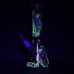 Japanese Animation Girl Version 3 Beaker Glass Water Pipe - 10" / 14mm F - Discreet Smoker