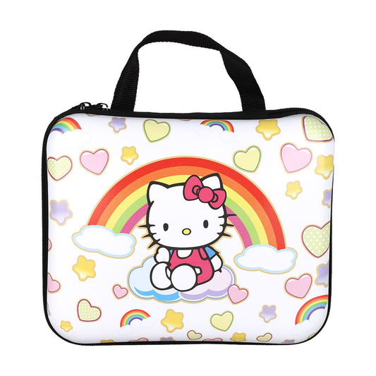 Cute Kitty Juicebox Glass Water Pipe Smoker's Travel Kit - 7" / 14mm F / Rainbow Kitty - Discreet Smoker