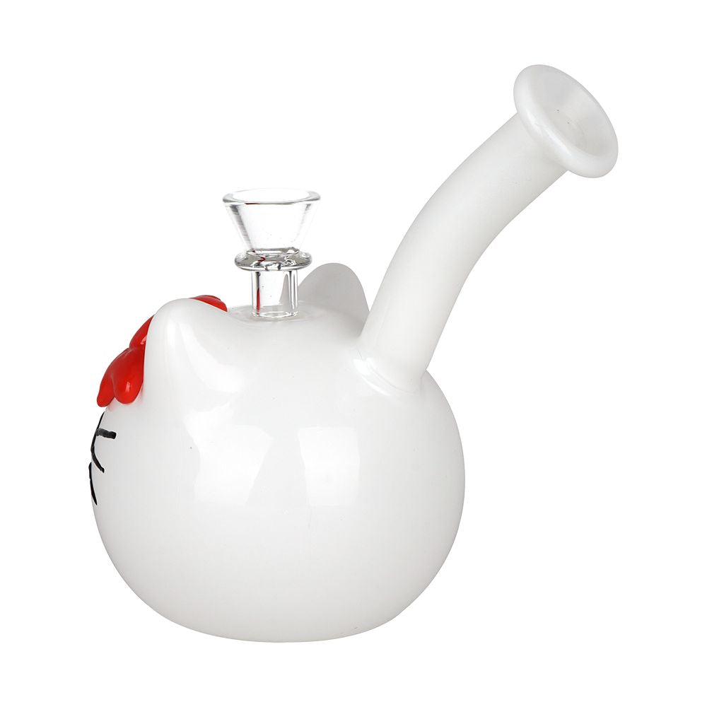 What's Happenin' Kitty Glass Water Pipe - 7" / 14mm F - Discreet Smoker