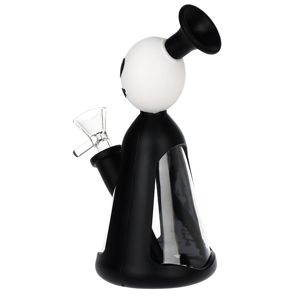 Nightmarish Silicone on Glass Water Pipe - 7.25" / 14mm F - Discreet Smoker