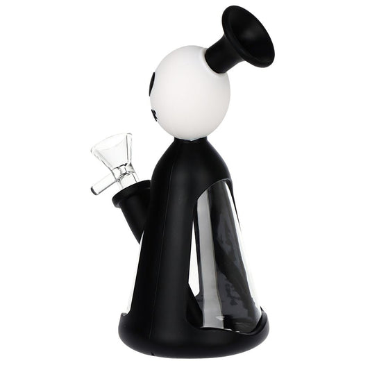 Nightmarish Silicone on Glass Water Pipe - 7.25" / 14mm F - Discreet Smoker