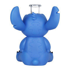 Little Blue Creature Vinyl on Glass Water Pipe - 7" / 14mm F - Discreet Smoker