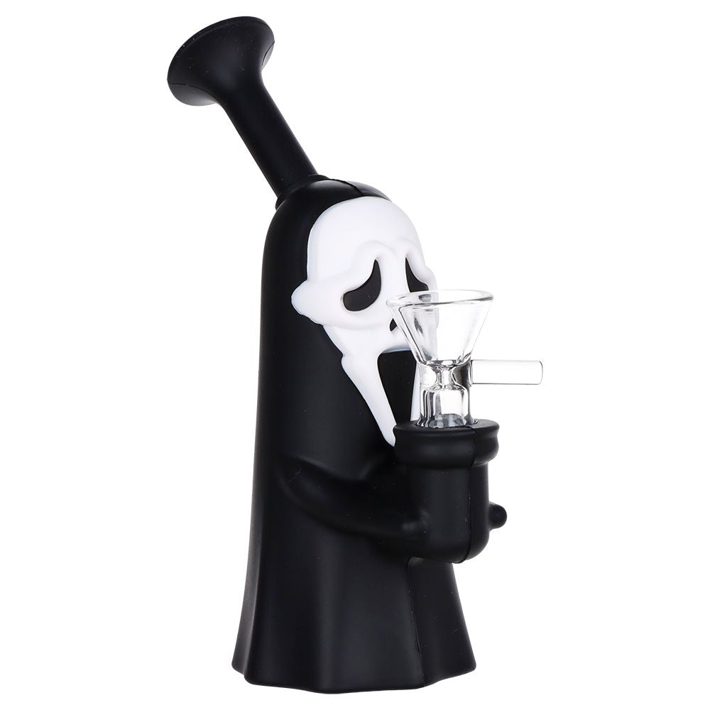 Scary Mask Silicone Water Pipe w Glass Bowl - 6.3" / 14mm F