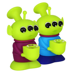 Cute Alien Silicone Water Pipe w/ Glass Bowl - 5.25" / Colors Vary