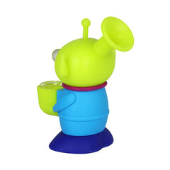 Cute Alien Silicone Water Pipe w/ Glass Bowl - 5.25" / Colors Vary