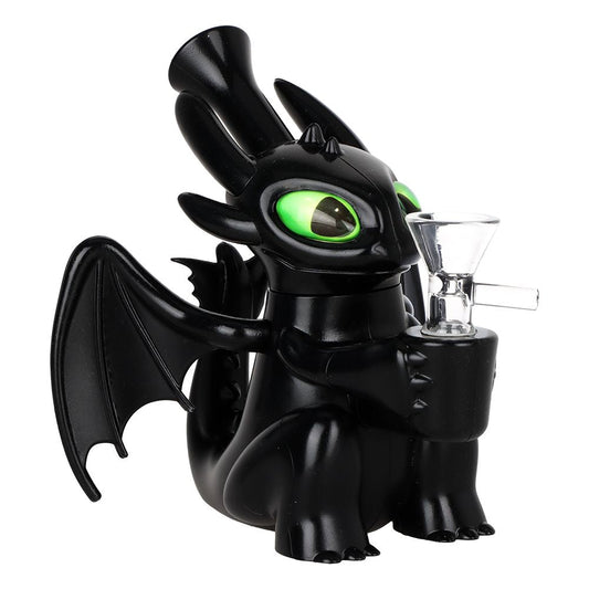 Baby Dragon Silicone Water Pipe w Glass Bowl - 5.25" / 14mm F - Discreet Smoker