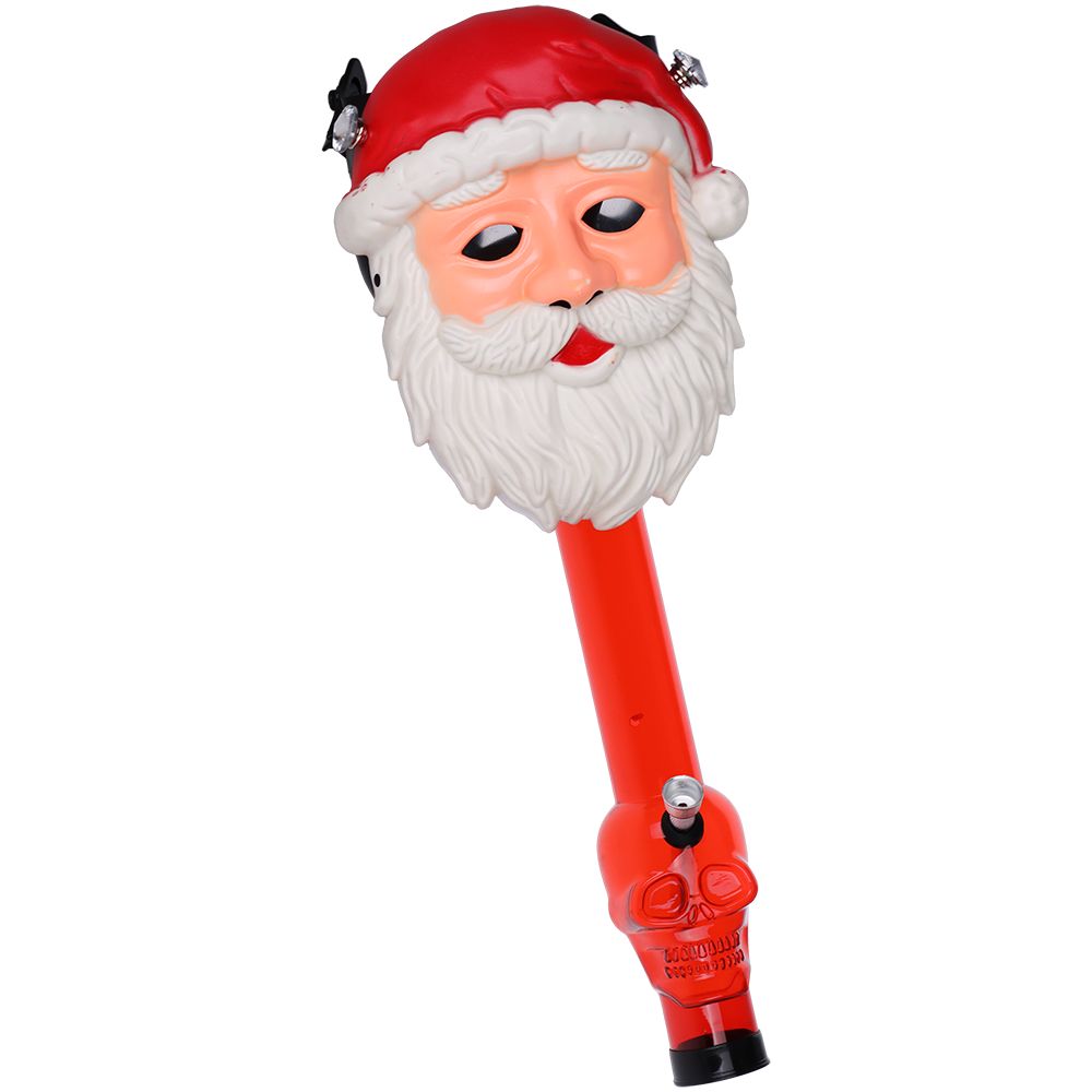 Santa Gas Mask w/ Acyrlic Water Pipe - 10.25" - Discreet Smoker